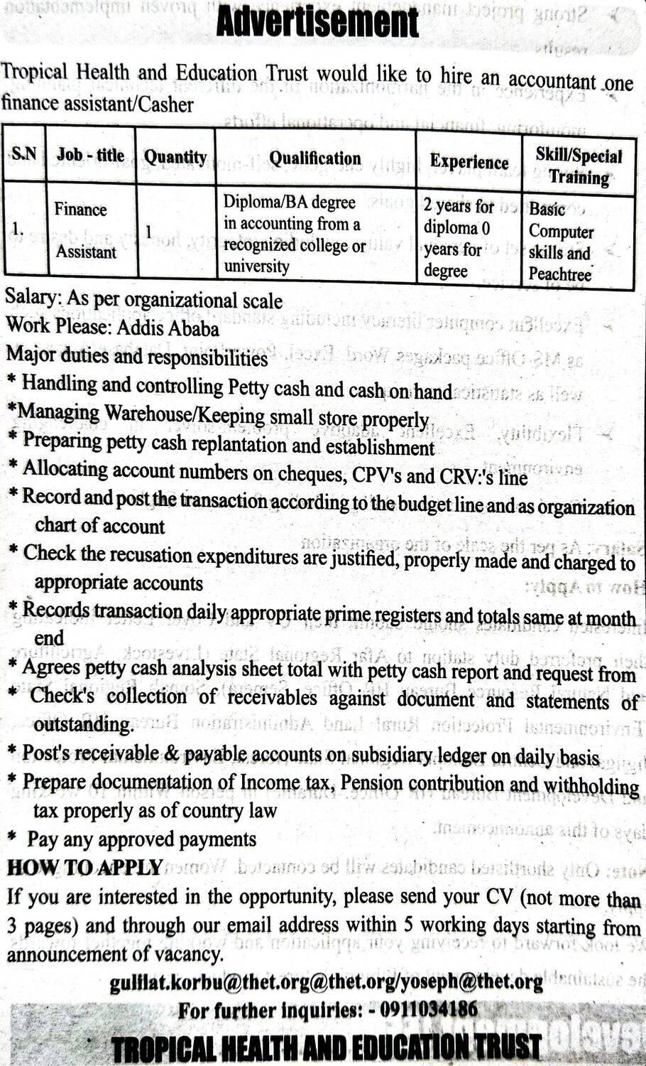 THET Job Vacancy